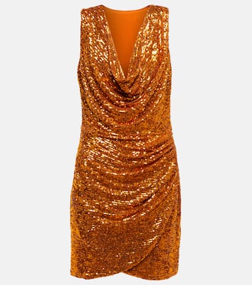 Draped sequin-embellished minidress | Rasario