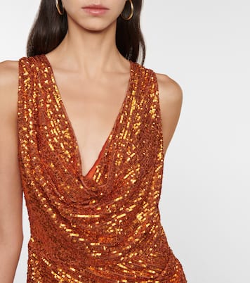 Draped sequin-embellished minidress | Rasario