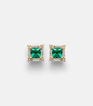 Boucles d’oreilles en or 18 cts, émeraudes et diamants | Suzanne Kalan