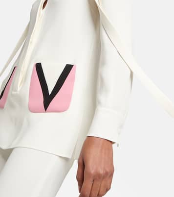 Tie-neck silk shirt | Valentino
