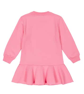 Drop waist cotton sweatshirt dress | Balmain Kids
