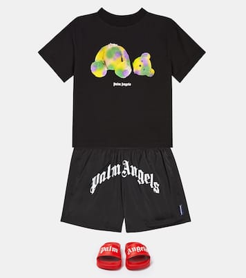 T-shirt in jersey di cotone con stampa | Palm Angels Kids