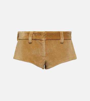 Shorts in velluto di cotone a coste | Miu Miu