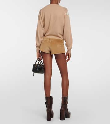 Shorts in velluto di cotone a coste | Miu Miu