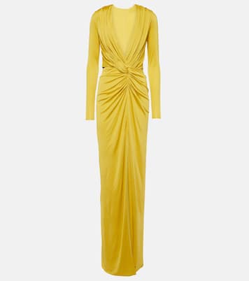 Brienne gathered jersey gown  | Costarellos