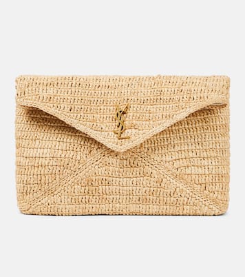 Cassandre Large raffia pouch | Saint Laurent