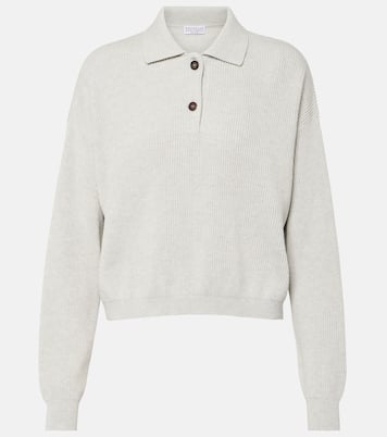Pullover in cotone a coste | Brunello Cucinelli