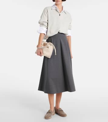 Pullover in cotone a coste | Brunello Cucinelli