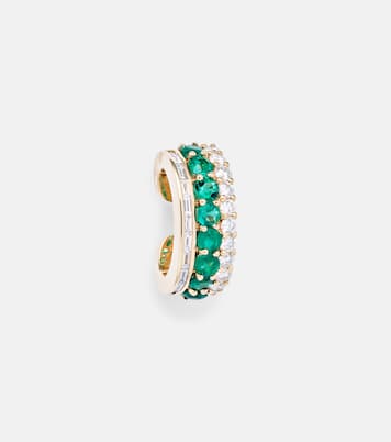 Boucle d'oreille Lola en or 18 ct, émeraudes et diamants | Anita Ko