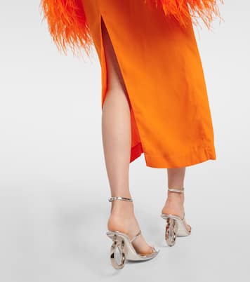 Midikleid Del Lago aus Cady mit Federn | Taller Marmo