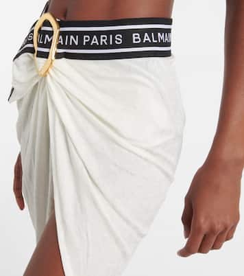 Pareo de mezcla de algodón estampado | Balmain