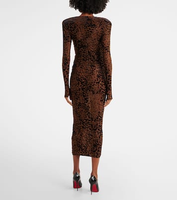 Abito midi con stampa leopardata | Alex Perry