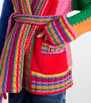 Colorblocked striped wool wrap cardigan | Pucci