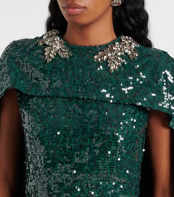 Abito lungo in georgette con paillettes | Erdem