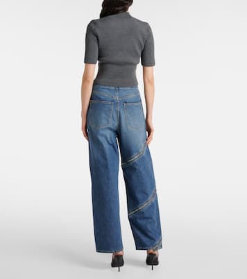 Top in misto lana a coste con cut-out | Alaïa