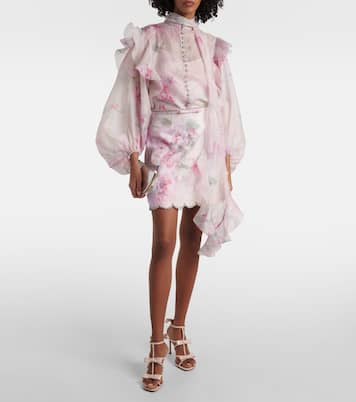 Blouse Crush à fleurs et volants | Zimmermann