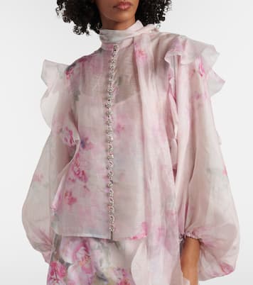 Blouse Crush à fleurs et volants | Zimmermann