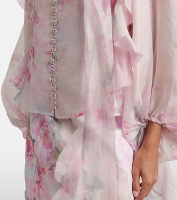 Blouse Crush à fleurs et volants | Zimmermann