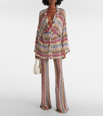 Cárdigan envolvente de croché en zigzag | Missoni