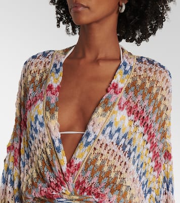 Cárdigan envolvente de croché en zigzag | Missoni
