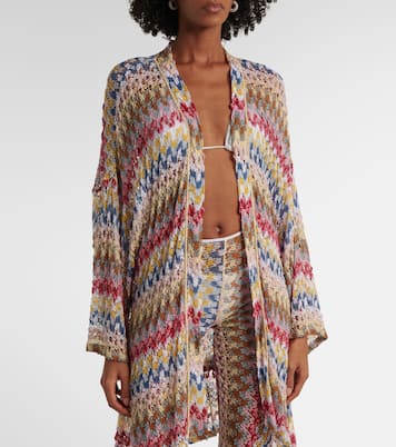 Cárdigan envolvente de croché en zigzag | Missoni
