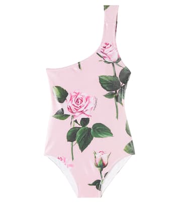 Maillot de bain asymétrique à fleurs | Dolce&Gabbana Kids