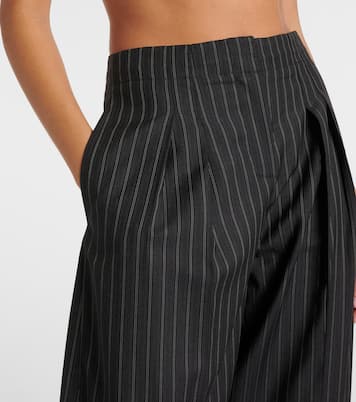 Pantalon barrel rayé en laine mélangée | Mugler