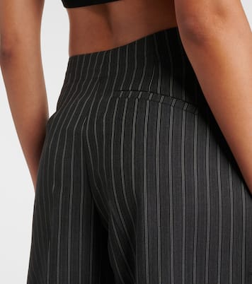 Pantalon barrel rayé en laine mélangée | Mugler