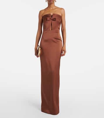 Holly bow-detail satin corset gown | The New Arrivals Ilkyaz Ozel