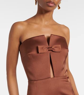 Holly bow-detail satin corset gown | The New Arrivals Ilkyaz Ozel