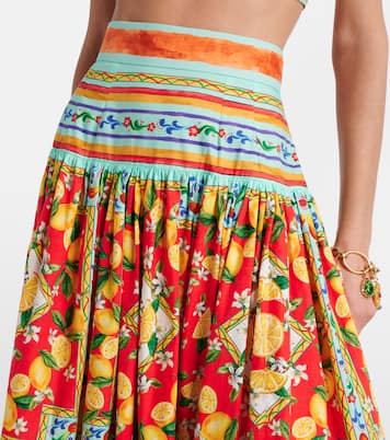 Jupe longue Taormina imprimée en coton | Dolce&Gabbana