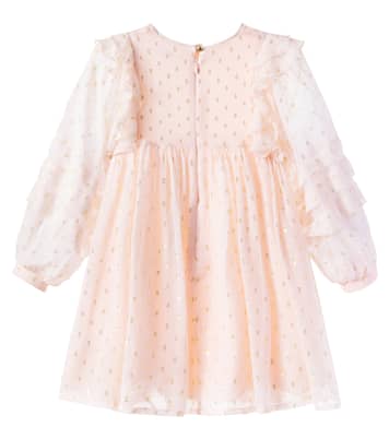 Polka-dot ruffled silk-blend dress | Chloé Kids
