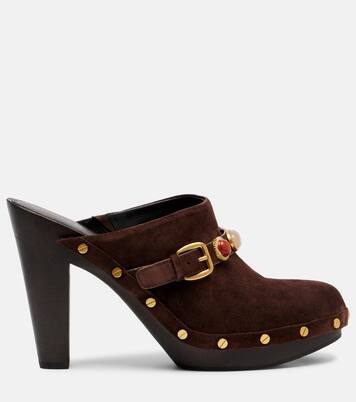 Giana embellished suede platform mules | Veronica Beard