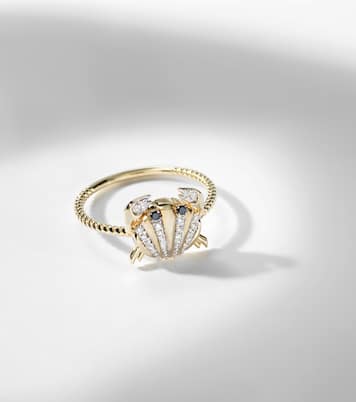 Crabe Coquillage Mini 9kt gold ring with diamonds | Yvonne Léon