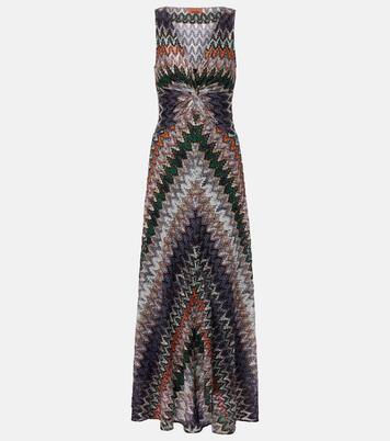 Zigzag lamé maxi dress | Missoni