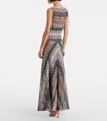Zigzag lamé maxi dress | Missoni