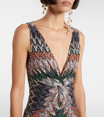 Zigzag lamé maxi dress | Missoni