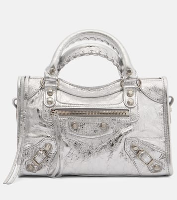 Le City Mini metallic leather shoulder bag | Balenciaga