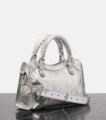 Le City Mini metallic leather shoulder bag | Balenciaga