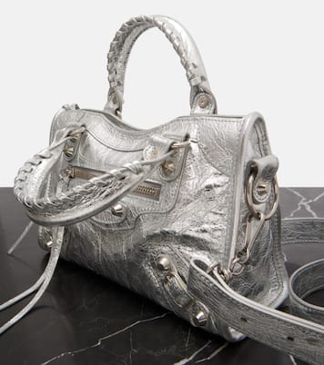 Le City Mini metallic leather shoulder bag | Balenciaga