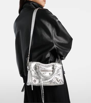 Le City Mini metallic leather shoulder bag | Balenciaga
