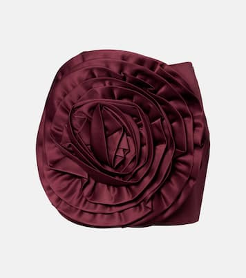 Floral-appliqué satin miniskirt | Rotate
