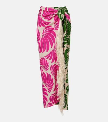 Pareo en mezcla de lino floral con flecos | Farm Rio