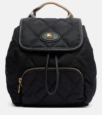 Mini leather-trimmed backpack | Burberry