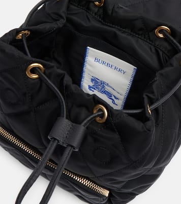 Mini leather-trimmed backpack | Burberry