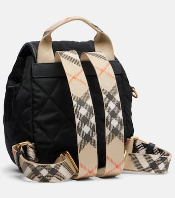 Mini leather-trimmed backpack | Burberry