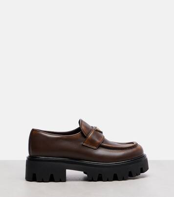 Mocassini in pelle con platform | Prada