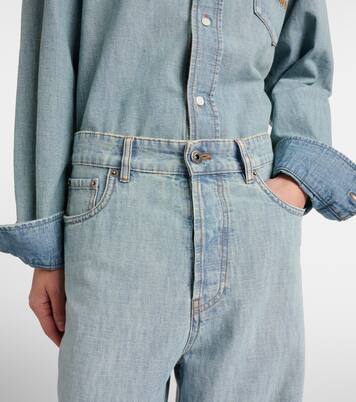 Wide-Leg Jeans aus Chambray | Miu Miu