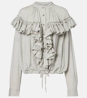 Ruffled cotton jersey blouse | Dries Van Noten