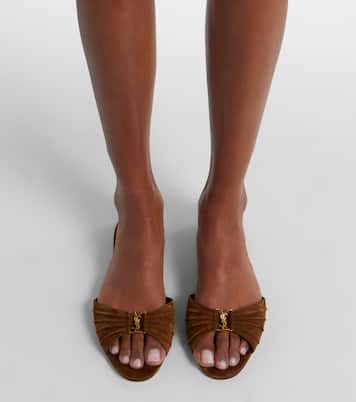 Cassandre suede slides | Saint Laurent